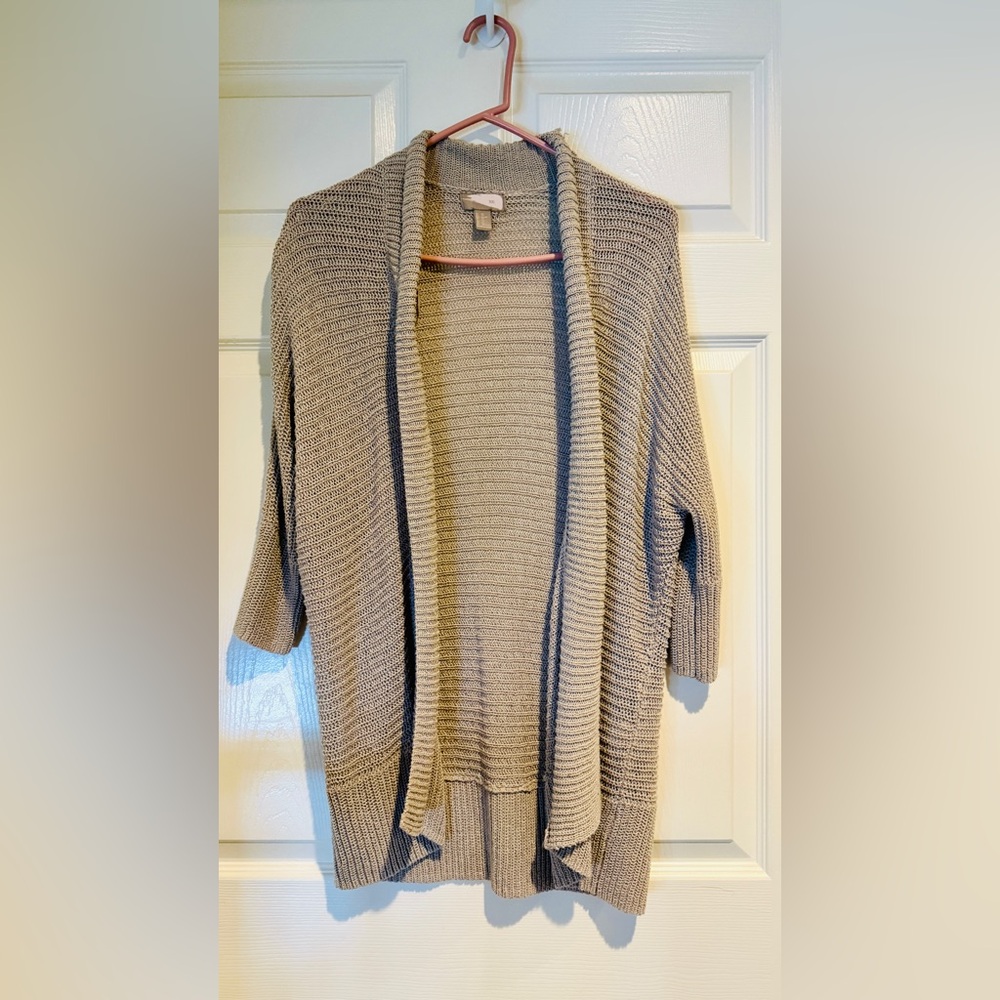 Forever 21 Taupe Open Front Cardigan